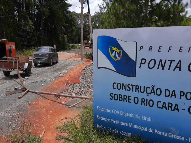 Avança obra do novo acesso ao Distrito Industrial de Ponta Grossa